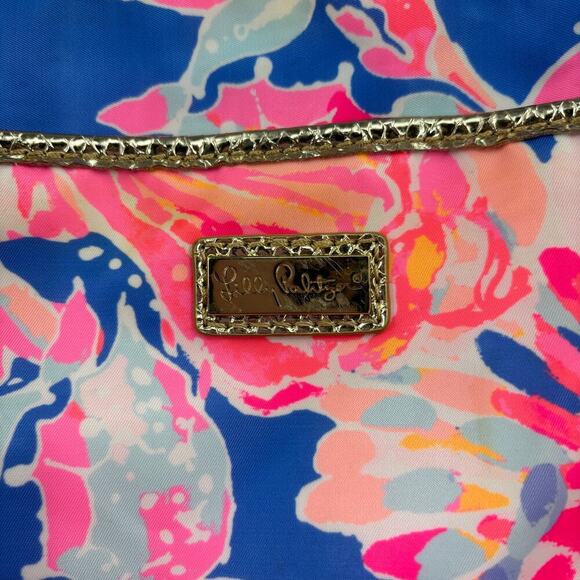 Lilly Pulitzer Wanderlust Packable Tote Extra Large Bay Dreamin Pink Blue Travel - Picture 3 of 14